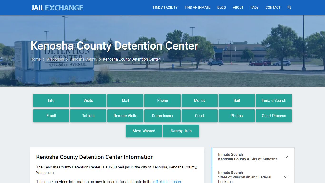 Kenosha County Detention Center, WI Inmate Search, Information